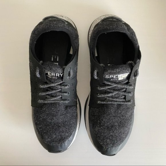 Sperry, Black/White 7 SEAS Sport Wool Boat Shoe, Size 8.5 - Picture 3 of 9